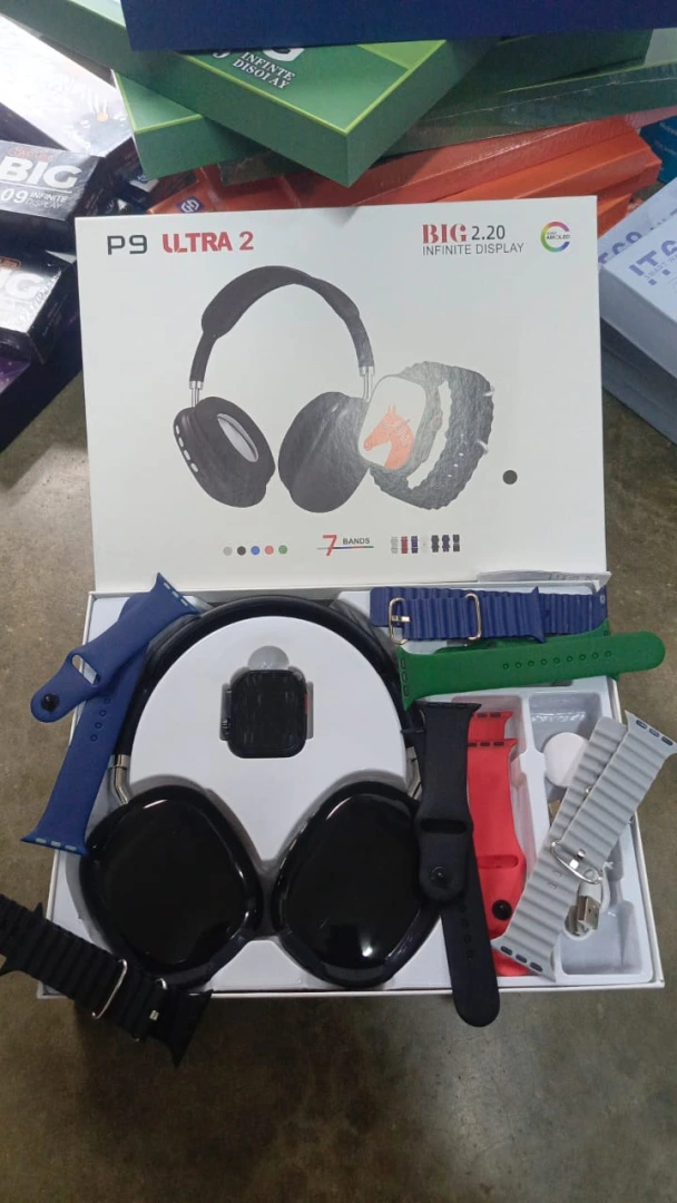 Smartwatch P9 Ultra 2  Audífonos In Ear - Negro Naranja